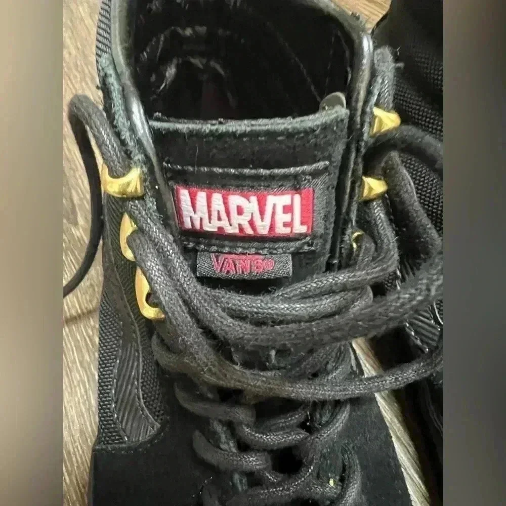 Vans Marvel Black Panther skateboard shoes high top Black Women's 6.5 Men’s‎ 5